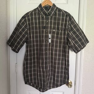 NWT Carhartt Men’s Button Up Plaid Shirt Medium 100% cotton
